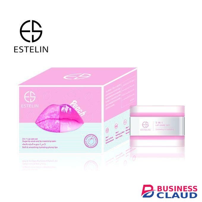 ESTELIN 3 In 1 Peach Lip Care Set Of Lip Scrub, Lip Mask And Lip Balm