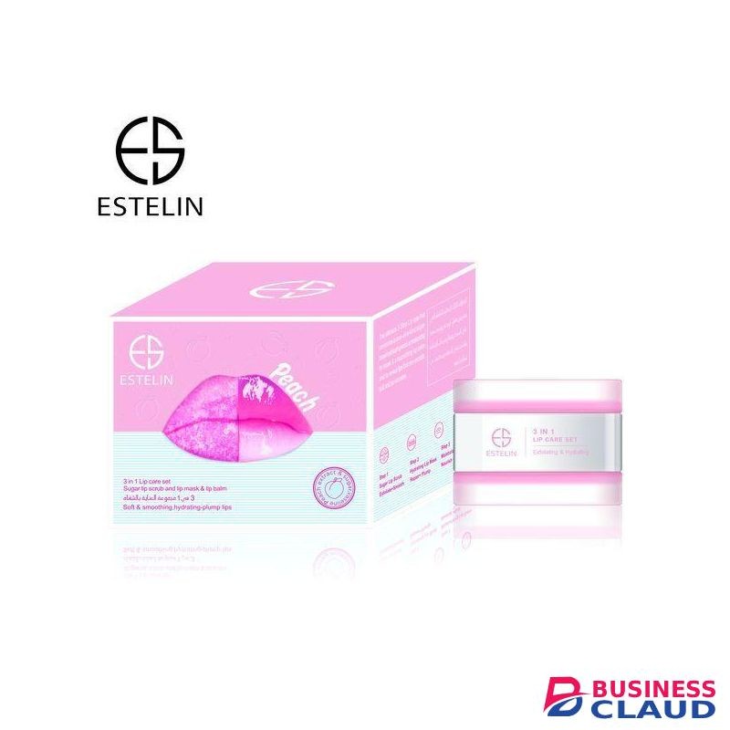 ESTELIN 3 In 1 Peach Lip Care Set Of Lip Scrub, Lip Mask And Lip Balm