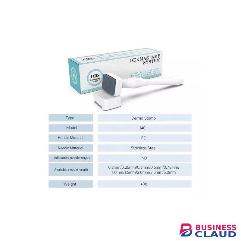 Drs Derma Stamp System Hair Growth Professional 140 Microneedles Anti Wrinkle Therapy Dermastamp Roller Skin Beard Care Tool with 0.2/0.25/0.3/0.5/0.75/1.0/1.5/2.0/2.5/3.0mm