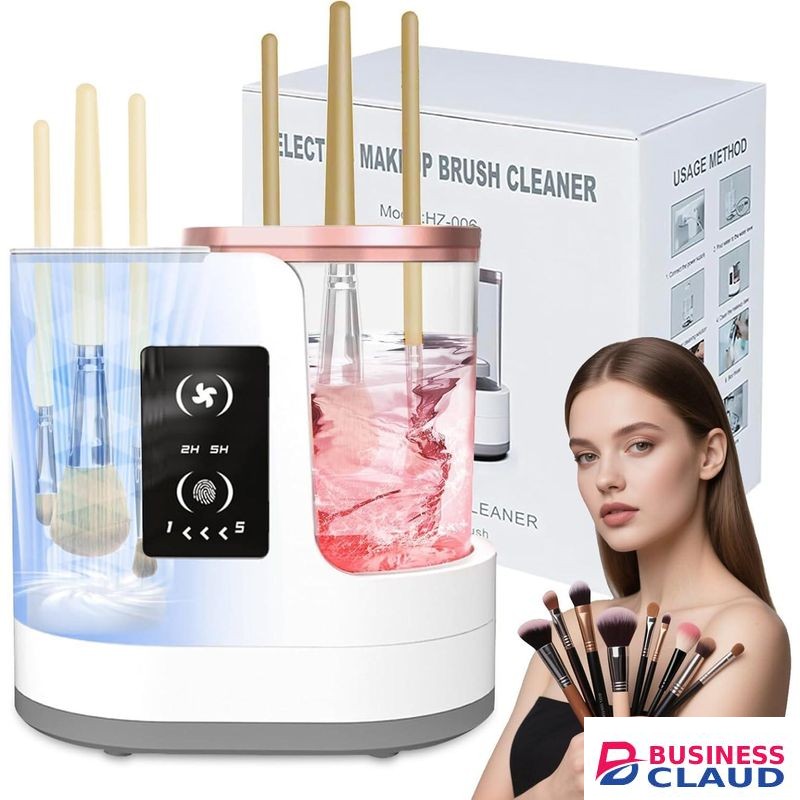 3 IN 1 Electric Makeup Brush Cleaner Machine Upgraded with USB Automatic Dryer and Disinfectant, One-Button Control and Multi-Hour Timer, Best Brush Cleaner Tool Set Compatible with Most Brush Types