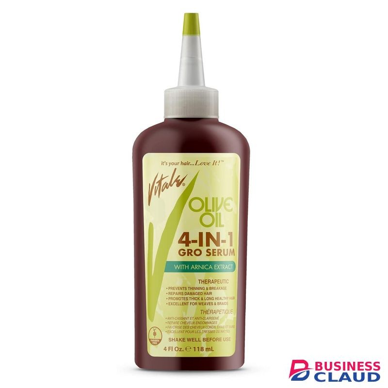 Vitale Olive Oil 4 In 1 Hair Growth Serum, Infused With Arnica Montana And Capsicum Annuum Along With Other Botanical Ingredients To Revitalize The Hair And Scalp And Encourages Healthy Hair Growth