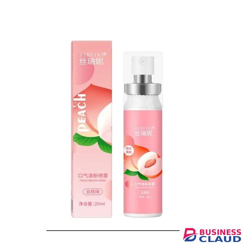 Natural Fresh Fruit Oral Health Care Breath Freshener Spray Fights Bad Breath Oral Odor care- Peach flavour