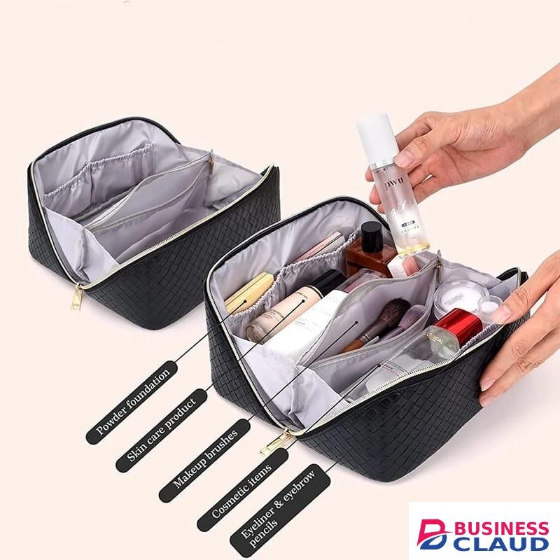 New Plaid Cosmetic Bag PU Pillow Makeup Pouch Women’s Large-Capacity