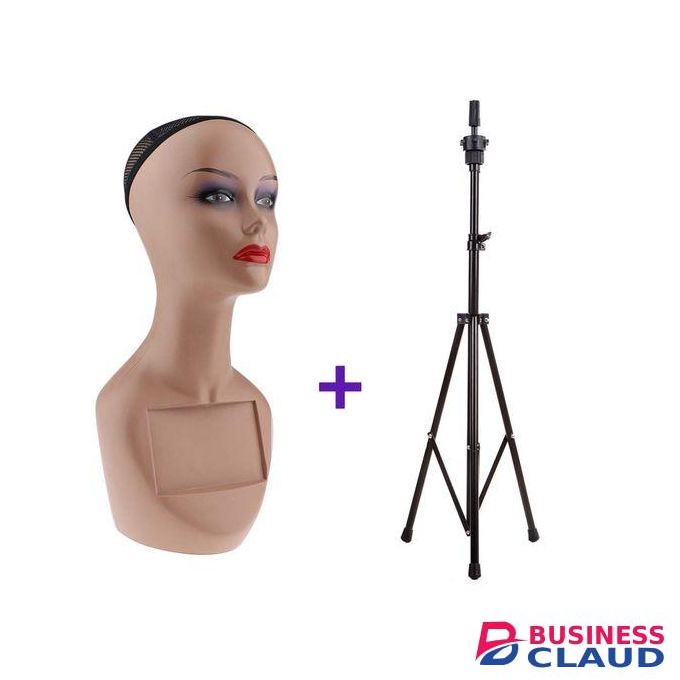Wig Display Mannequin Head + Tripod Standmannequin For Wig Display , Hat , Scarfs , Or Any Other Display Items.Tripod Stand Strong Can Hold Any Mannequin.