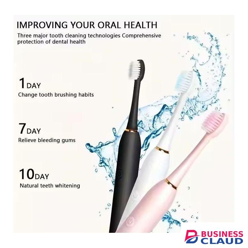 Portable USB Rechargeable Ultrasonic Waterproof Soft Electric Toothbrush for Oral Dental Care