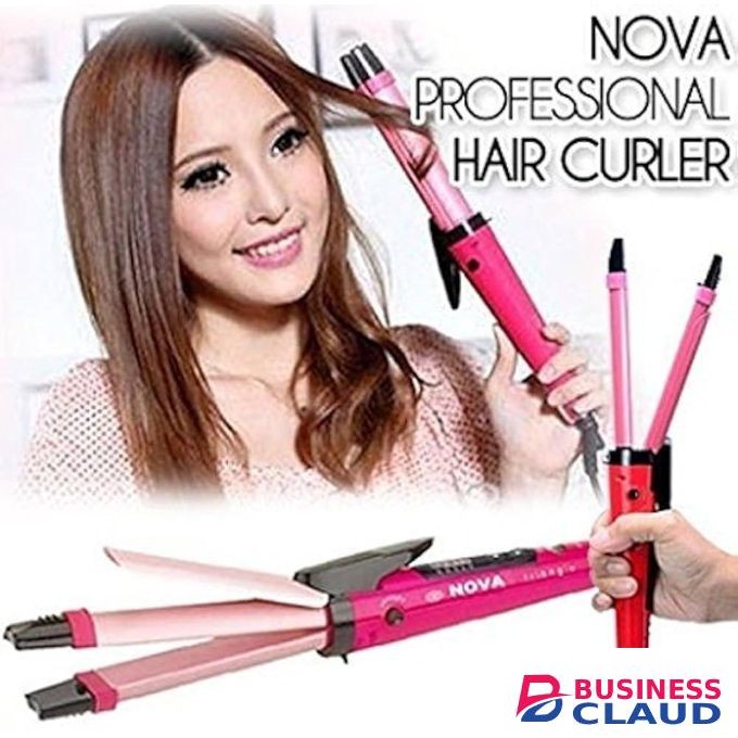 Nova 2 in 1 Hair Straightener and Curler, ceramic plates, fast heating, portable hair styling tool, dual function hair straightener & curling iron, easy-to-use hair curler for women, professional hair styling machine
