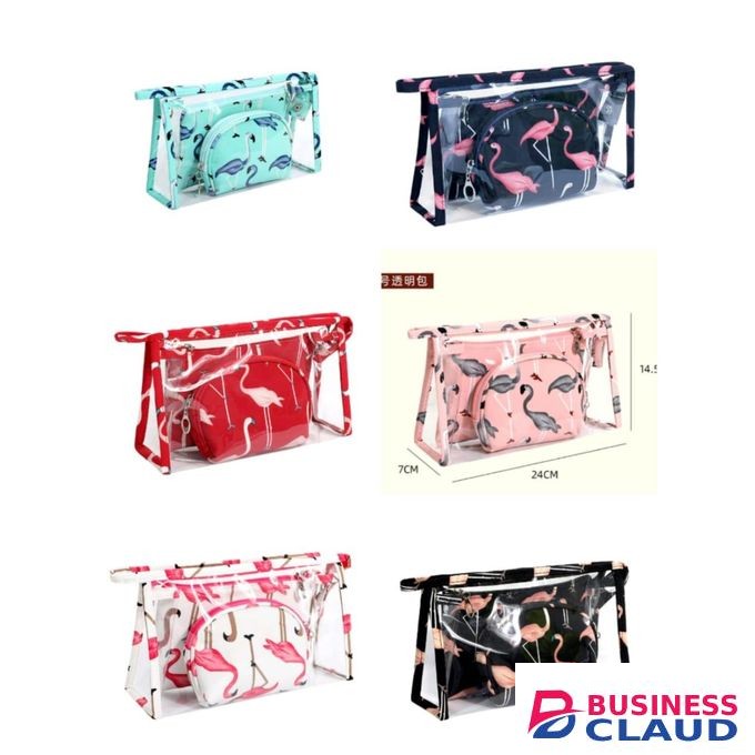 3 In 1 Pieces Travel Makeup Bag Set Clear Toiletry Bag Transparent Makeup Bag Waterproof Travel Makeup Cosmetic Bag PVC Toiletries Cosmetic Pouch For Women Men