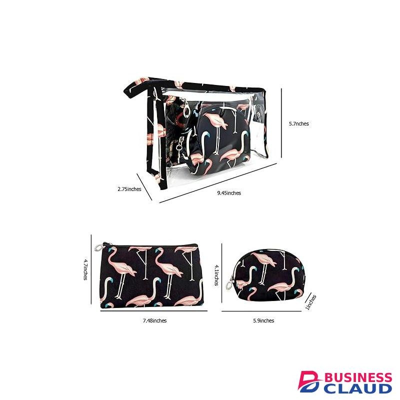 3 In 1 Pieces Travel Makeup Bag Set Clear Toiletry Bag Transparent Makeup Bag Waterproof Travel Makeup Cosmetic Bag PVC Toiletries Cosmetic Pouch For Women Men
