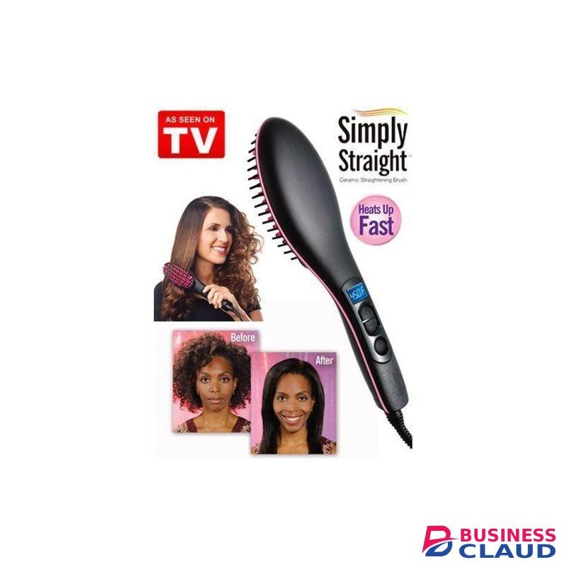 Simply Straight Hot Comb Ceramic Hair Brush Straightener