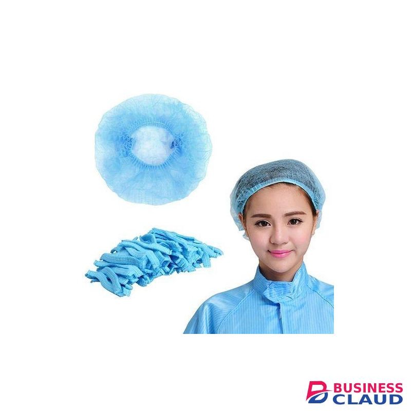 100 Pcs 21” Disposable Bouffant Caps, Hair Head Cover Net, Non-Woven, Medical, Labs, Spa, Nurse, Tattoo, Food Service, Health, For Men and Women