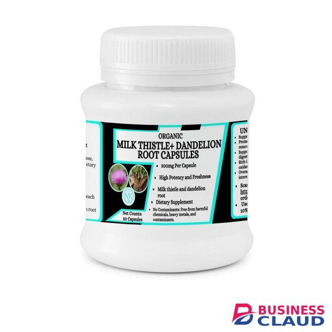 Milk Thistle with Dandelion Root Capsules - Supports liver health and detoxification. - 50 Capsles