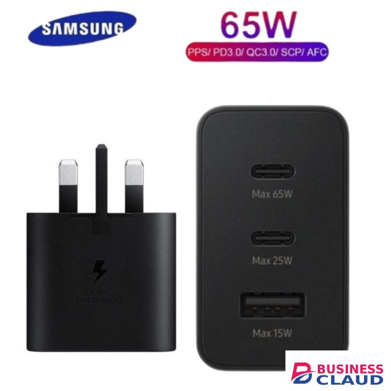 Samsung 65W Trio Ultra-Fast Charger Adapter – USB-C Power For All Devices