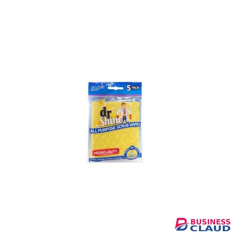 Dr Shine Heavy Duty Scrub Wipes 5 Pack Cleaning Wipes
