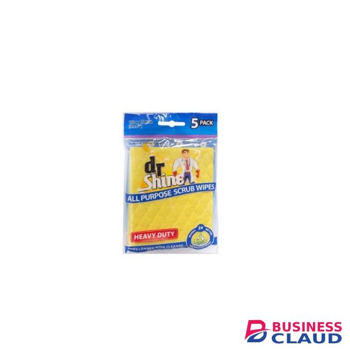 Dr Shine Heavy Duty Scrub Wipes 5 Pack Cleaning Wipes