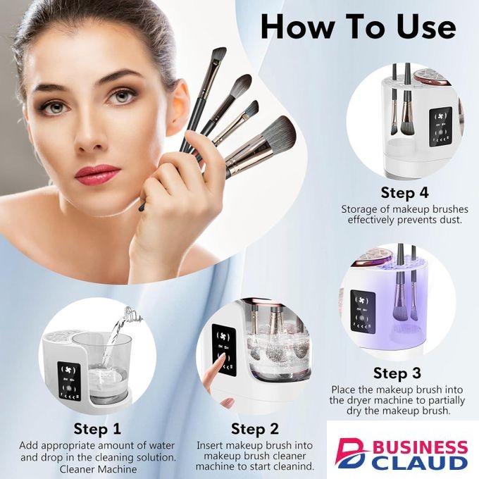3 IN 1 Electric Makeup Brush Cleaner,Automatic Makeup Brush Cleaner with Makeup Brush Dryer,Portable USB Deep Cleaning for All Size Beauty Makeup Brush Set,Blush Brush,Sponges
