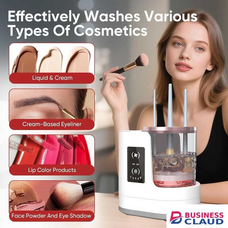 3 IN 1 Electric Makeup Brush Cleaner,Automatic Makeup Brush Cleaner with Makeup Brush Dryer,Portable USB Deep Cleaning for All Size Beauty Makeup Brush Set,