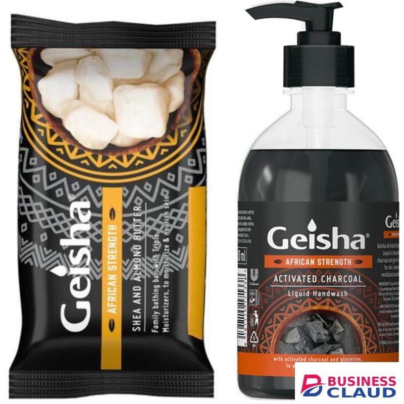 Bath Geisha African Strength Shea & Almond Butter Soap+ Activated Charcoal Liquid Handwash