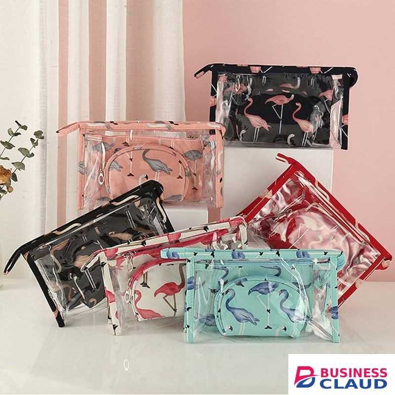 3 in 1 Cute Floral Leather Cosmetic Bag Set Large, Medium, Small for Girls Zippered Pouch Set with Makeup Pouch Large Travel Toiletry Bag