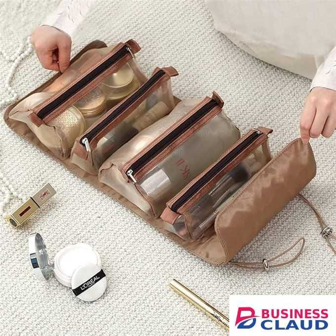Detachable Cosmetic Bag, 4 in 1 Removable Portable Toiletry Travel Hanging Makeup Bags Organizer,Bathroom Bag for Shower,Roll Up Pouch