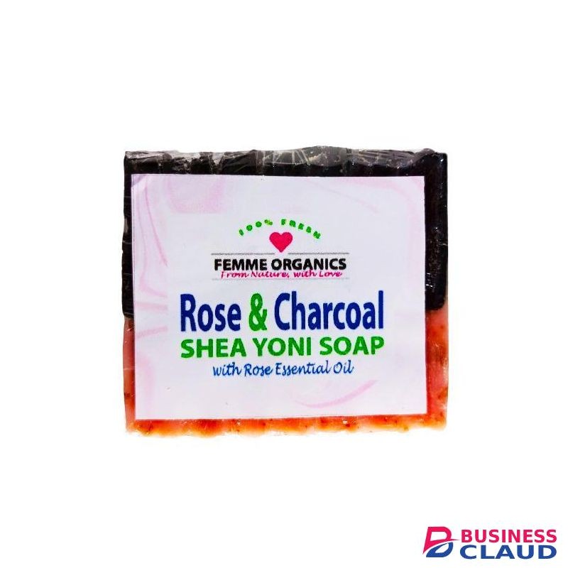 Femme Organics Rose & Charcoal Soap (With Rose Oil)