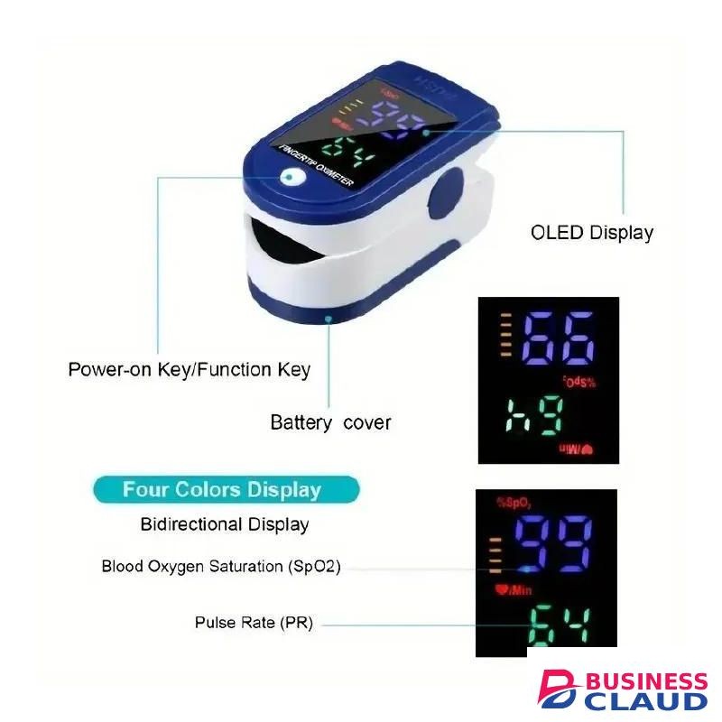 Portable Household Medical Device Blood Oxygen Machine LED LCD Display Fingertip Pulse Oximeter (Battery not included)