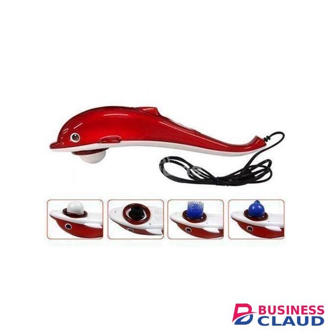 Dolphin Infrared Massager Electric Vibrating Cervical Vertebra Massage Device Back Leg Full-body Massage Hammer 3 Heads