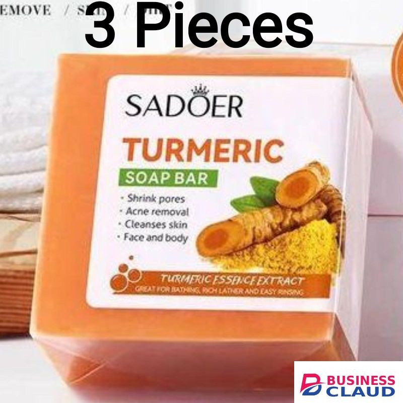 SADOER 3 Pieces Turmeric Face And Body Soap