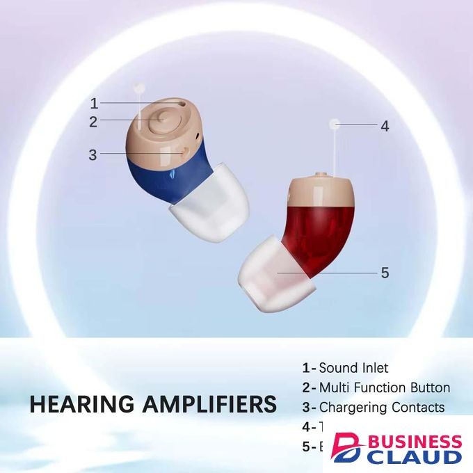 Jinghao Rechargeable Hearing Aids Premium Digital CIC Mini Ear Device Hearing Amplifier JH-A49 Sound Enhance One Pair With Charger Case L+R For Elderly Adult Fast Charging