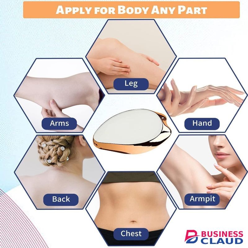 2PCs Crystal Hair Eraser, Painless Exfoliation Hair Removal Tool, Crystal Hair Remover Stone, Physical Epilator Smooth Skin, Hair Removal Device Fast & Easy Hair Removals for Men and Women