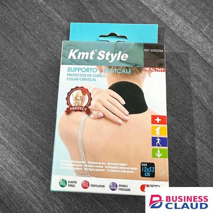 Kmt 12x53cm Physiotherapy Adjustable Neck Support Brace Soft Compression Protector Wrap Cervical Collar Breathable Physical Therapy Pain Pressure Relief Sleeping Device for Chronic Stiffness