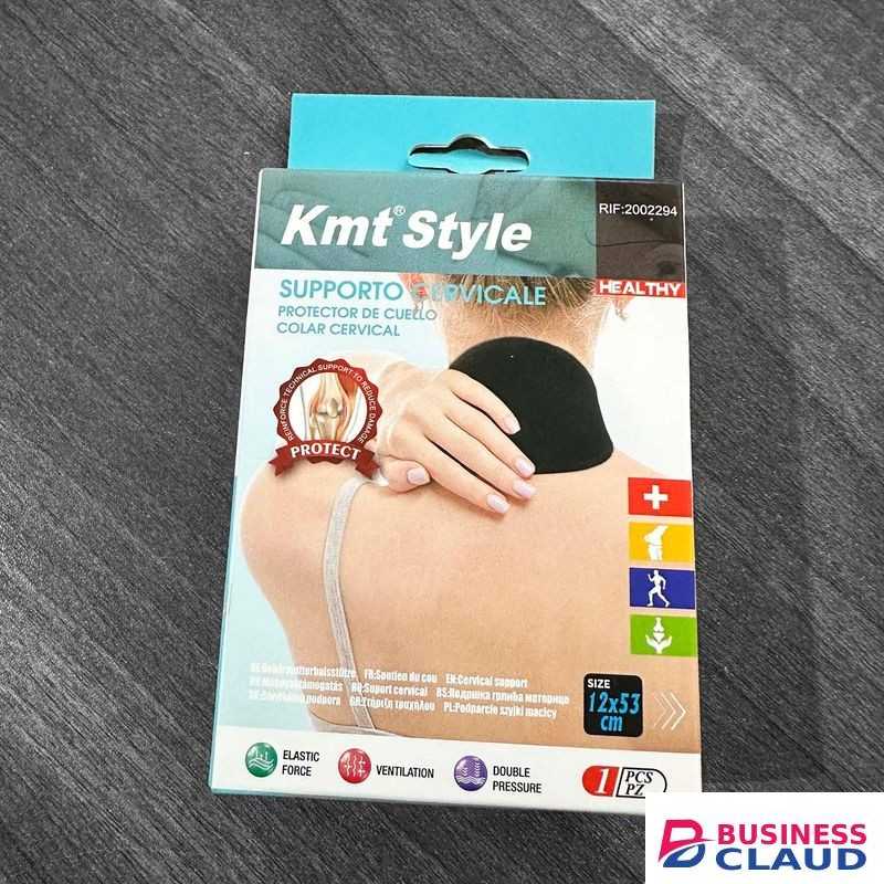 Kmt 12x53cm Physiotherapy Adjustable Neck Support Brace Soft Compression Protector Wrap Cervical Collar Breathable Physical Therapy Pain Pressure Relief Sleeping Device for Chronic Stiffness