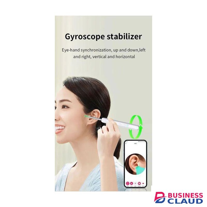 Visual Ear Scoop Cordless Cleaning Endoscope HD Ear Pickers Rechargeable Wireless Smart Visual Ear Cleaner Wax Removal Device with Camera 1296P Ear Sticks WIFI Connection 6 LED Lights Earpick