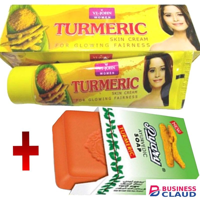VIJOHNS HERBALS Natural Fairness Turmeric Cream + Pyary Ayurvedic Turmeric Soap