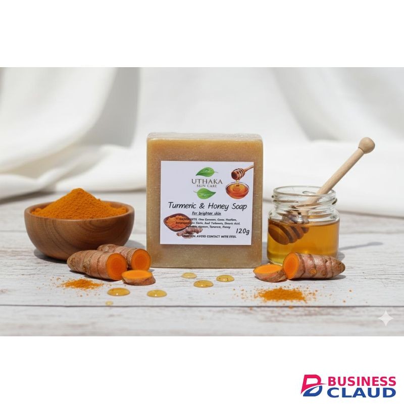 UTHAKA SKIN CARE Uthaka Turmeric & Honey Soap – Glow-Boosting & Blemish Control Bar (120g)