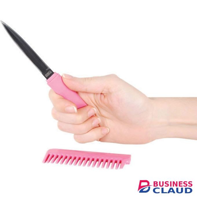 Discreet Beauty Hair Comb and Knife Self Defense Camping Defence