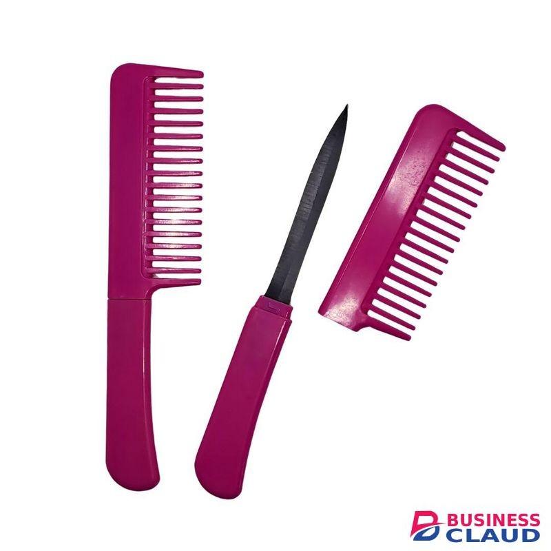 Discreet Beauty Hair Comb and Knife Self Defense Camping Defence