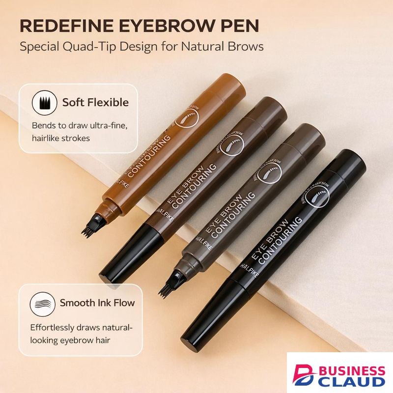4 Tip Microblading Tattoo Eyebrow Pencil Brown Tattoo Pen Paint Makeup Eyebrows Waterproof Grey Brown