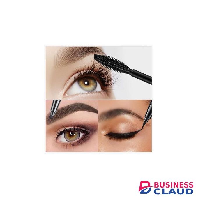 2 in 1 Mascara Voluminous Eyelashes Vibely Natural Waterproof Mascara & Eyeliner & Eyebrow Pencil Long Lasting Makeup Salon Kit