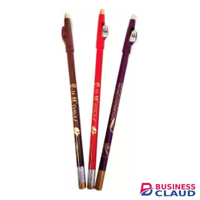 Davis 3 Pcs Eye And Lip Liner Pencil - Red, Brown, Purple