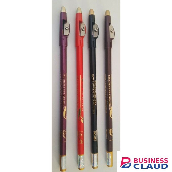 Davis 4Pcs Extra Waterproof Eye Liner Pencil Lip Liner With Vitamins A & E