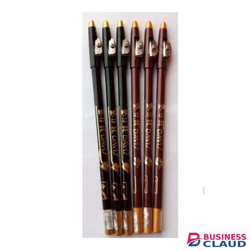 Davis 6 Pcs Eye Pencil/ Lip Liner No 1 Black + No 40 Dark Brown