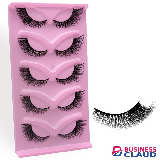 5 Pairs Reusable Cluster Mink Cat Eye Eyelashes Self Adhesive Lash Strip Light as Air