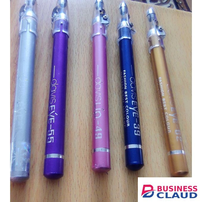 Davis 5pcs Eye And Lip Liner Pencils (Silver,Purple,Pink,Blue,Gold)