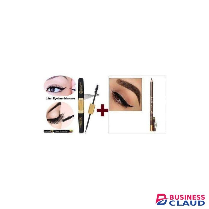 Miss Look 2 IN 1 Mascara Eyeliner And Brown Eye & Lip Liner Pencil