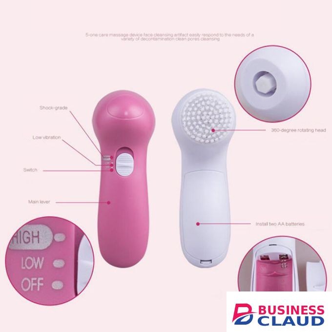 5in1 Facial Cleansing Brush Massager Face Machine Gentle