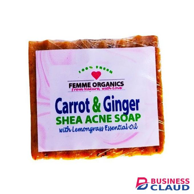 Femme Organics Carrot & Ginger Acne Soap (With Lemongrass Oil)