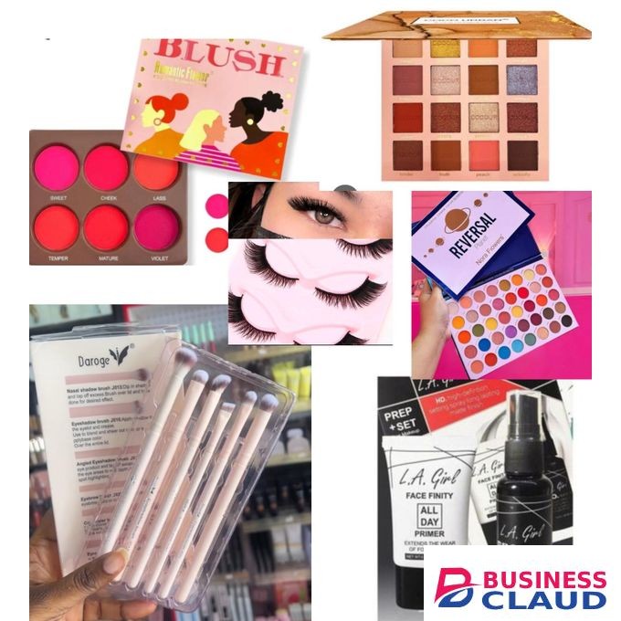 Women makeup kit set -Blush palette, Reversal Eyeshadow palette,Eyelashes set, Makeup brushes set, setting spray, primer, Nude Eyeshadow palette