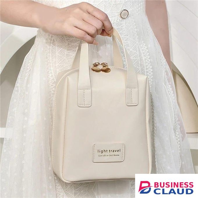 New Portable Large Capacity PU Shell Makeup Bag Waterproof Travel Storage Bag Handheld Toiletry Bag Fashionable