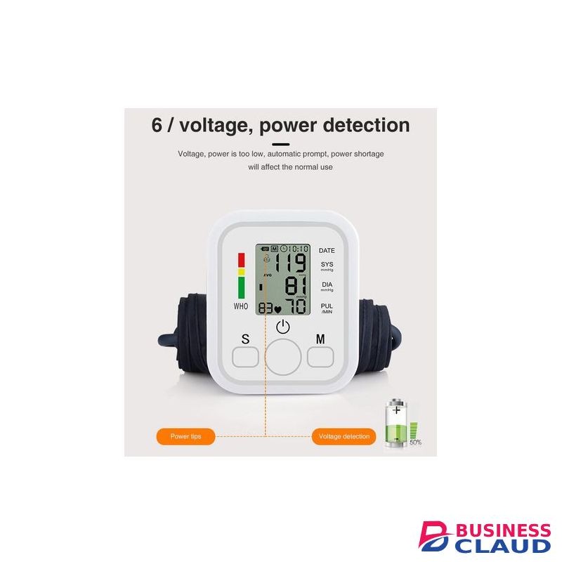 Digital Blood Pressure Monitors BP Pulse Wrist Arm Health Monitors Test + USB Cable + Battery