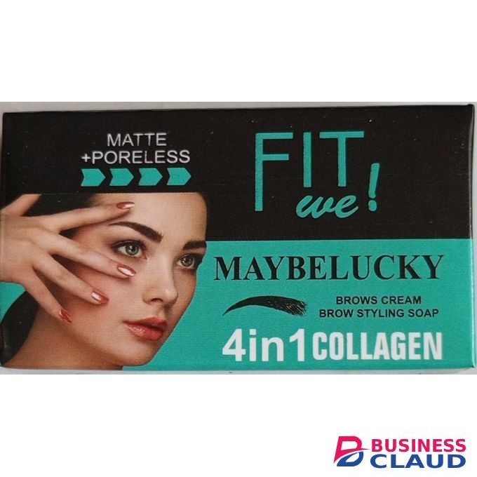 4-in-1 Collagen Eyebrow Soap & Cream Kit, Brow Styling Long Lasting Hold Waterproof Clear Brow + FREE Eyebrow Shapers
